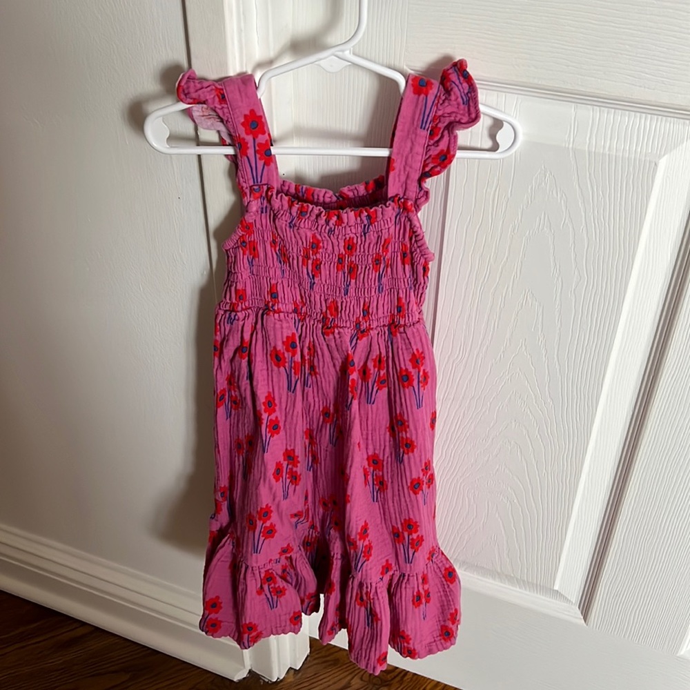 Hanna Andersson pink floral girl’s dress size 4